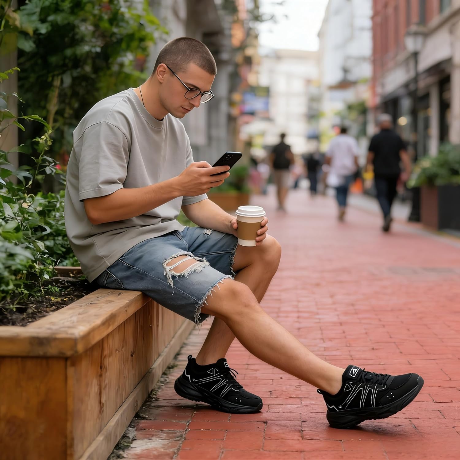 Ablanczoom Men's Walking Shoes Comfortable Breathable Non Slip Lightweight Sneakers for Gym Workout Casual Athletic