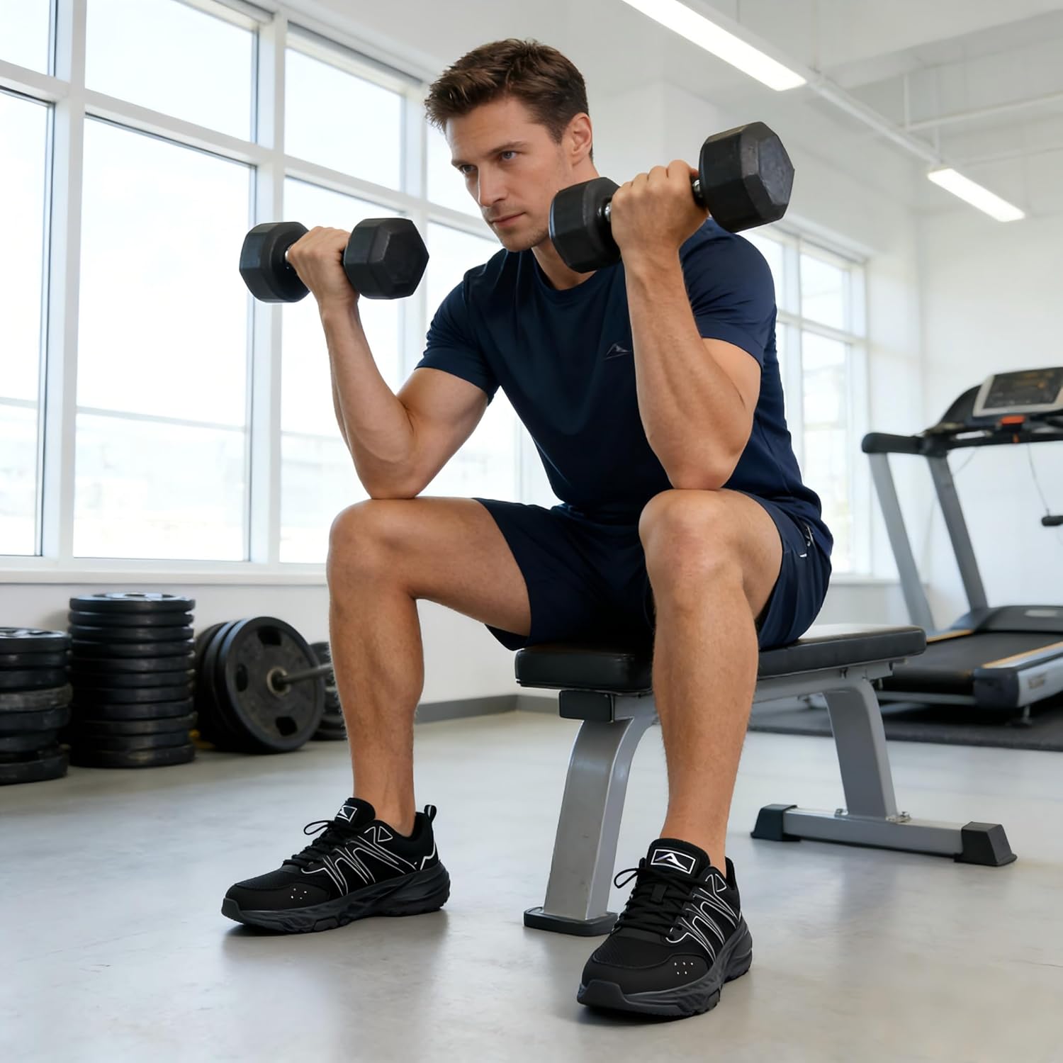 Alternative view of Ablanczoom Men's Walking Shoes Comfortable Breathable Non Slip Lightweight Sneakers for Gym Workout Casual Athletic