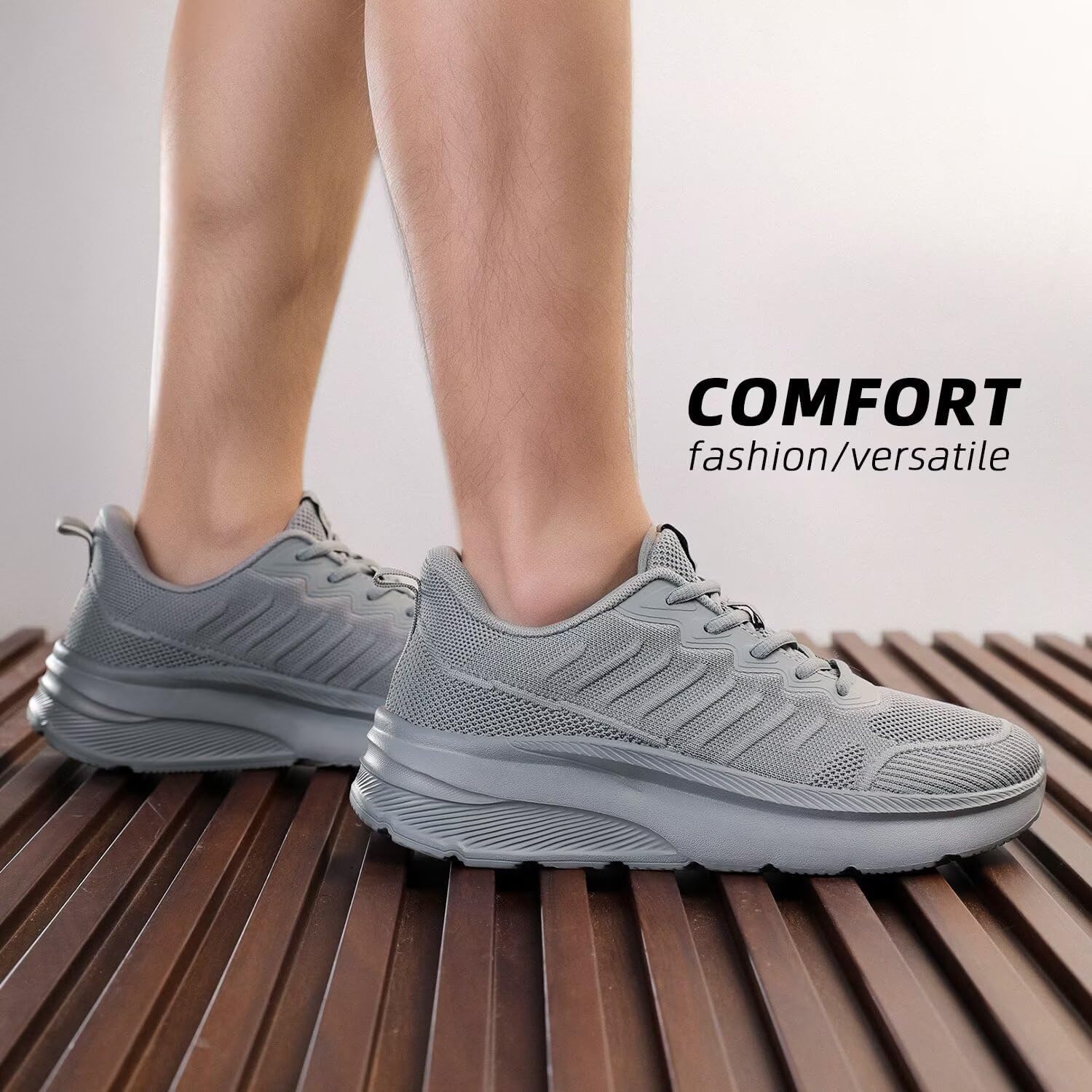 Pozvnn Mens Wide Walking Shoes Soft Sole Non Slip Running Comfortable Tennis Breathable Athletic Gym Workout Sport Sneakers