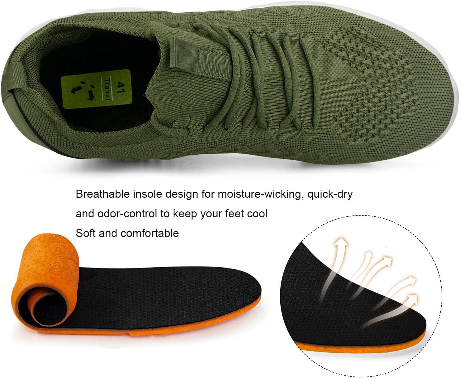 Alternative view of Pujcs Mens Tennis Shoes Slip on Sneakers Ligthtweight Wlking Running Shoes for Work Gym Workout Sports Atheletic