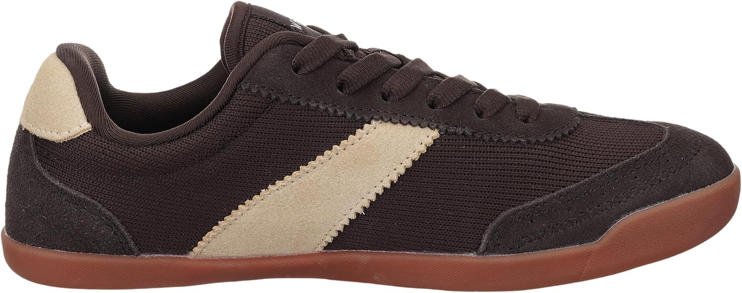 WHITIN Wide Barefoot Sneakers for Women | Brogue Toe Cap Style | Suede-Knit Hybrid - Image 3