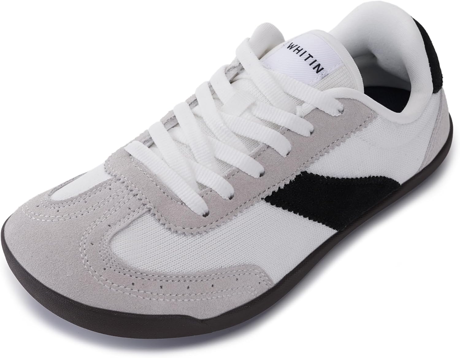 WHITIN Wide Barefoot Sneakers for Women | Brogue Toe Cap Style | Suede-Knit Hybrid - Image 6