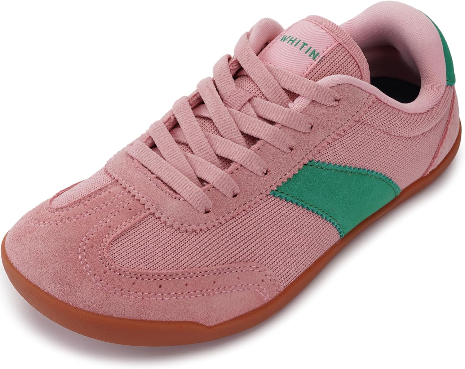 WHITIN Wide Barefoot Sneakers for Women | Brogue Toe Cap Style | Suede-Knit Hybrid - Image 7