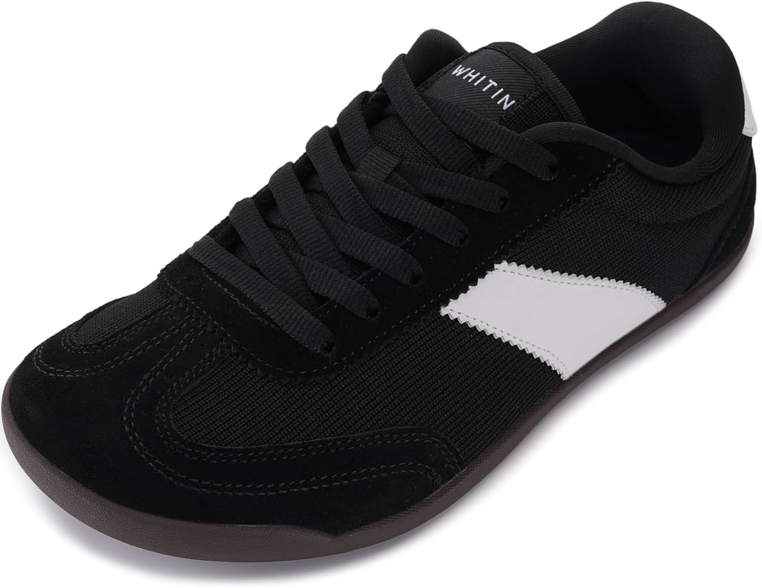 WHITIN Wide Barefoot Sneakers for Women | Brogue Toe Cap Style | Suede-Knit Hybrid - Image 8