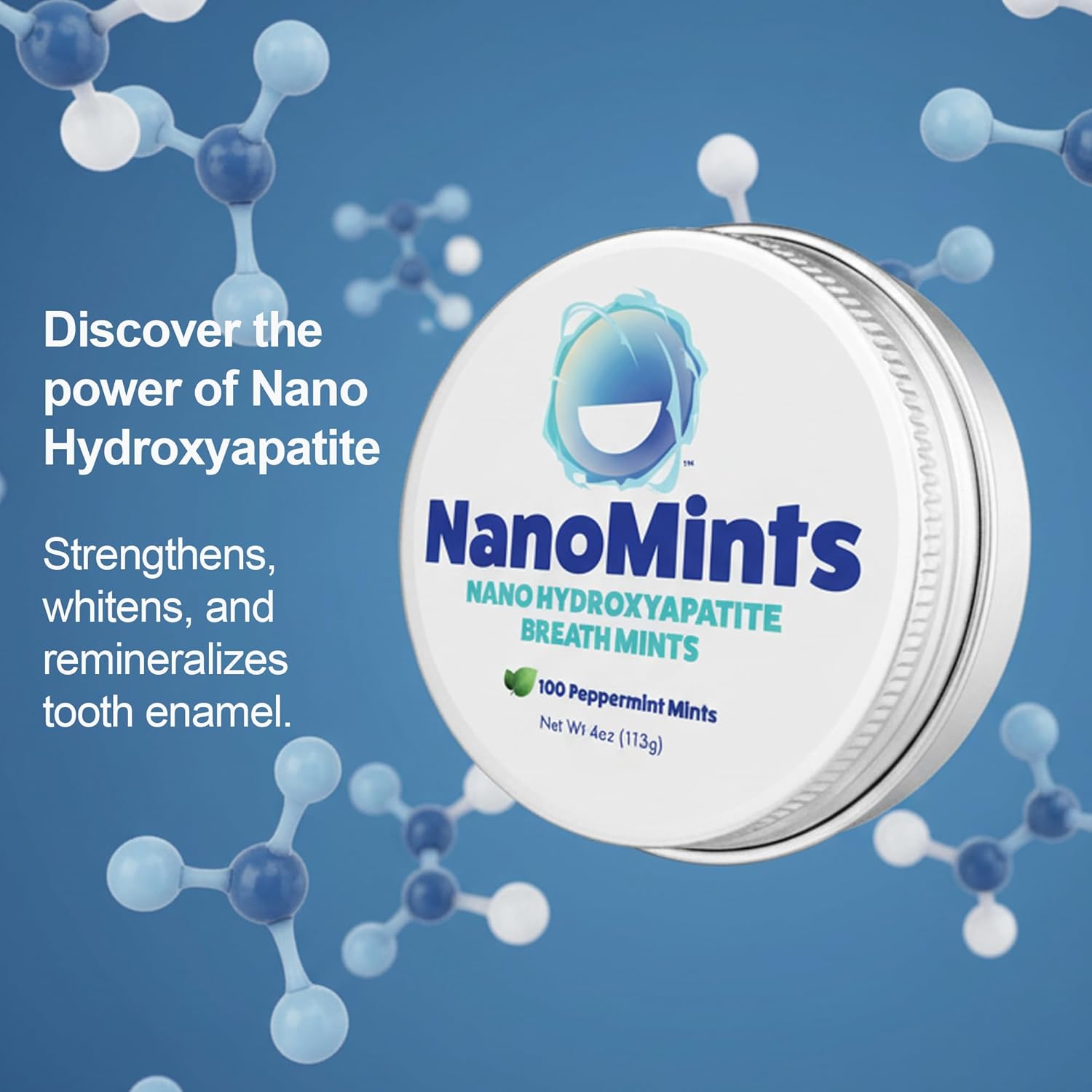 CHOMP Nano Mints – Nano Hydroxyapatite Peppermint Breath Mints | Freshens Breath, Whitens Teeth, Rebuilds Enamel & Reduces Sensitivity | Sugar-Free, Xylitol-Free, 100 Count