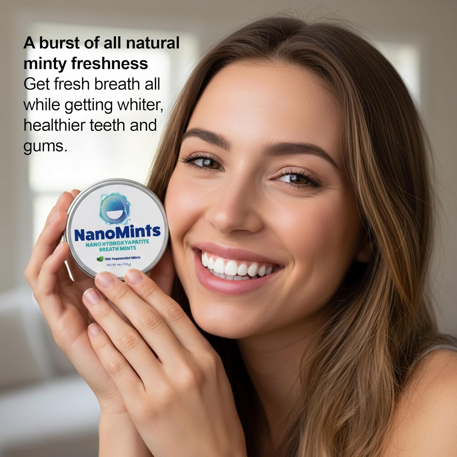 Alternative view of CHOMP Nano Mints – Nano Hydroxyapatite Peppermint Breath Mints | Freshens Breath, Whitens Teeth, Rebuilds Enamel & Reduces Sensitivity | Sugar-Free, Xylitol-Free, 100 Count