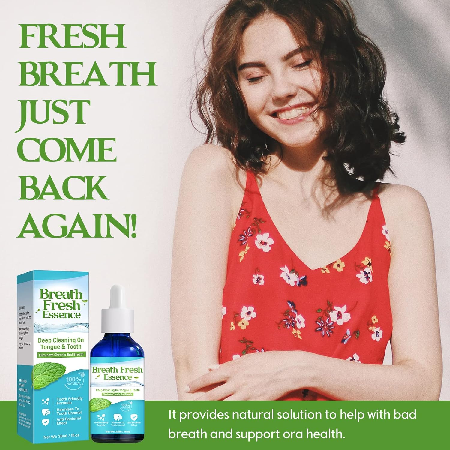 Alternative view of Bad Breath Treatment for Adults,Natural Breath Freshening Drops for Bad Breath, Fast-Acting, Long-Lasting, Boosts Confidence for Socializing, Alcohol-Free