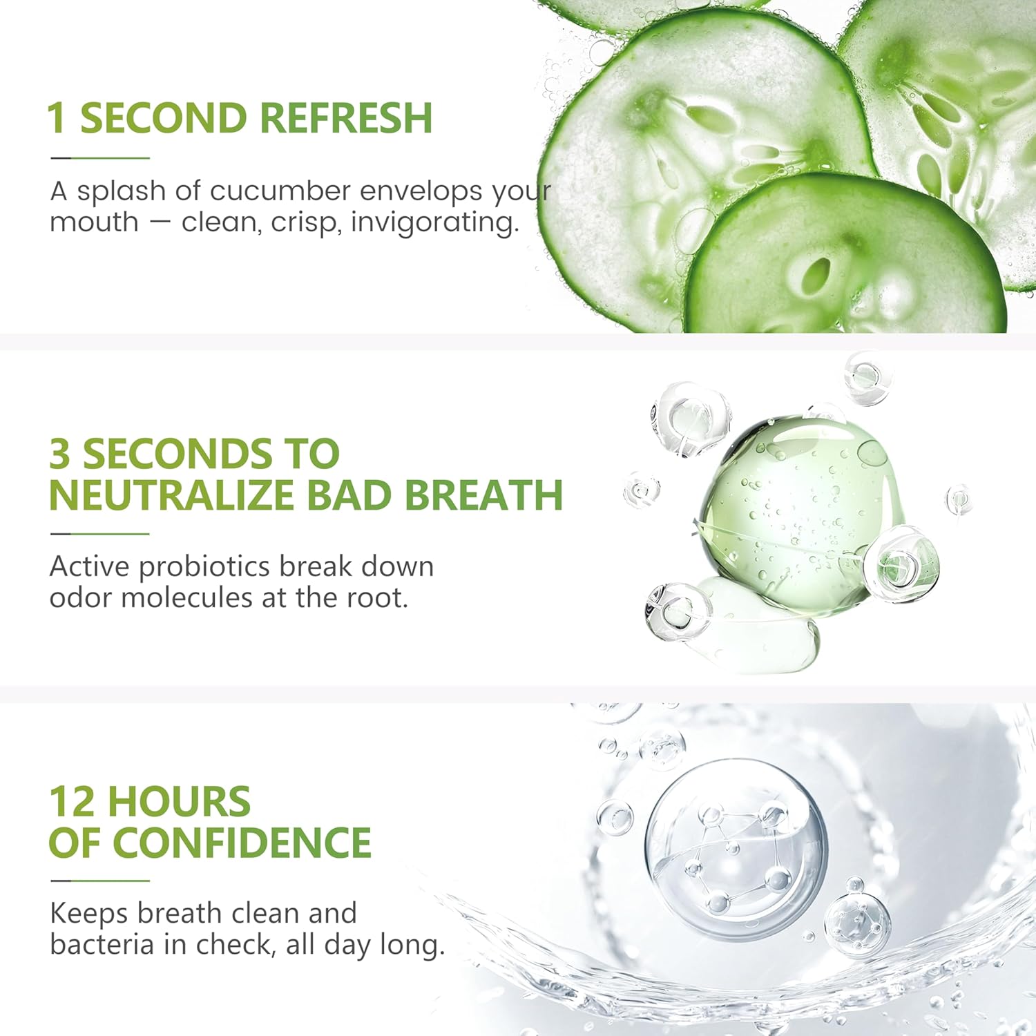 Alternative view of CEELIKE Oral Spray (2-Pack) - Fresh Mint & Cucumber Flavors, 20ml - Breath Freshener for Fresh & Clean Mouth, Alcohol-Free