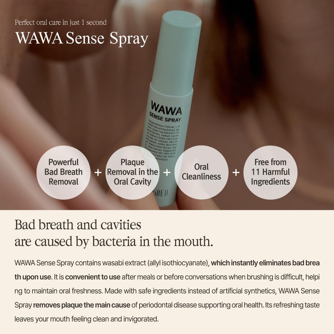 ROROBELL Wawa Sense Spray Oral Care Mouth Freshener Fights Bad breath ((1/3 Fl Oz (Pack of 1)))