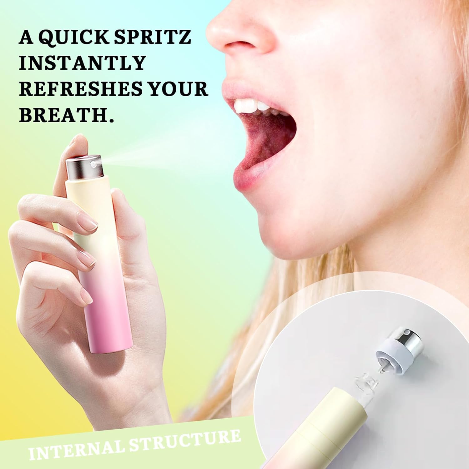 Alternative view of 3PCS Fresh Breath Freshener Mouth Spray,Various Flavors Dry Mouth Freshener Spray,Portable Bad Breath Spray Fresheners,Refreshing Travel Size Oral Spray for Adults Oral Care