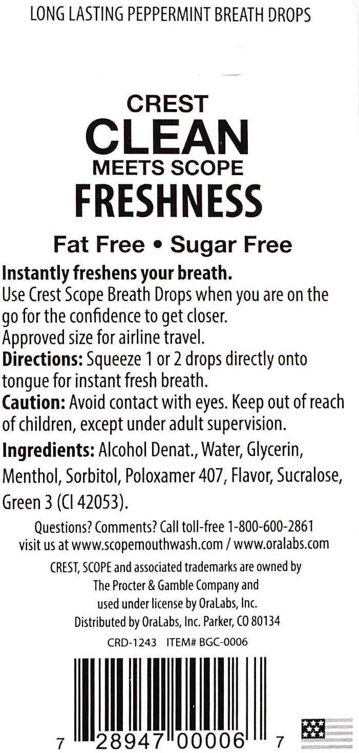 Alternative view of Crest Scope Breath Drops - Long Lasting Peppermint Liquid Breath Fresheners 12 Count