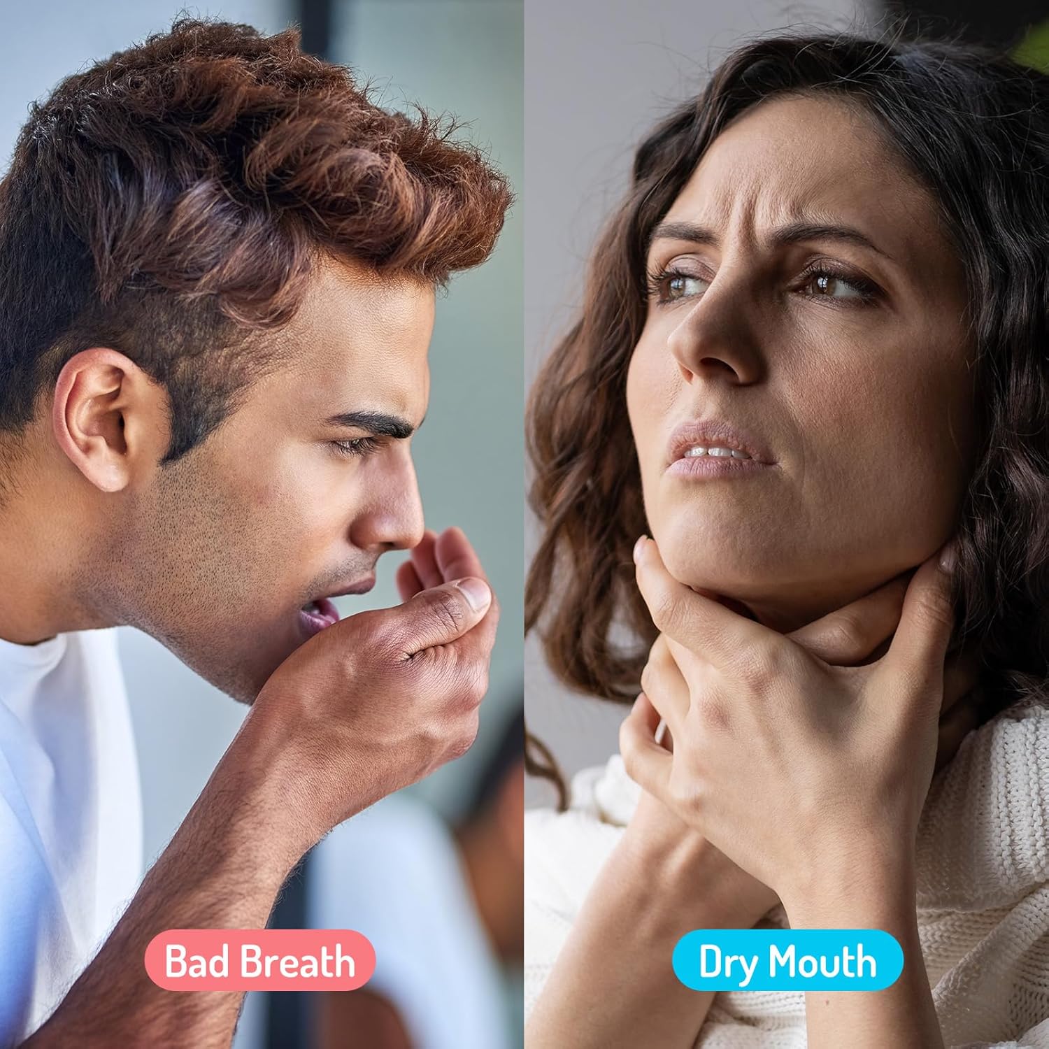 Oral Spray for Bad Breath and Dry Mouth, Mouth Spray Breath Fresheners, Sugar-Free, Fights Bad Breath for Adults, Portable Long Lasting, Dry Mouth Spray, 15ml/0.5fl.oz (2pack)