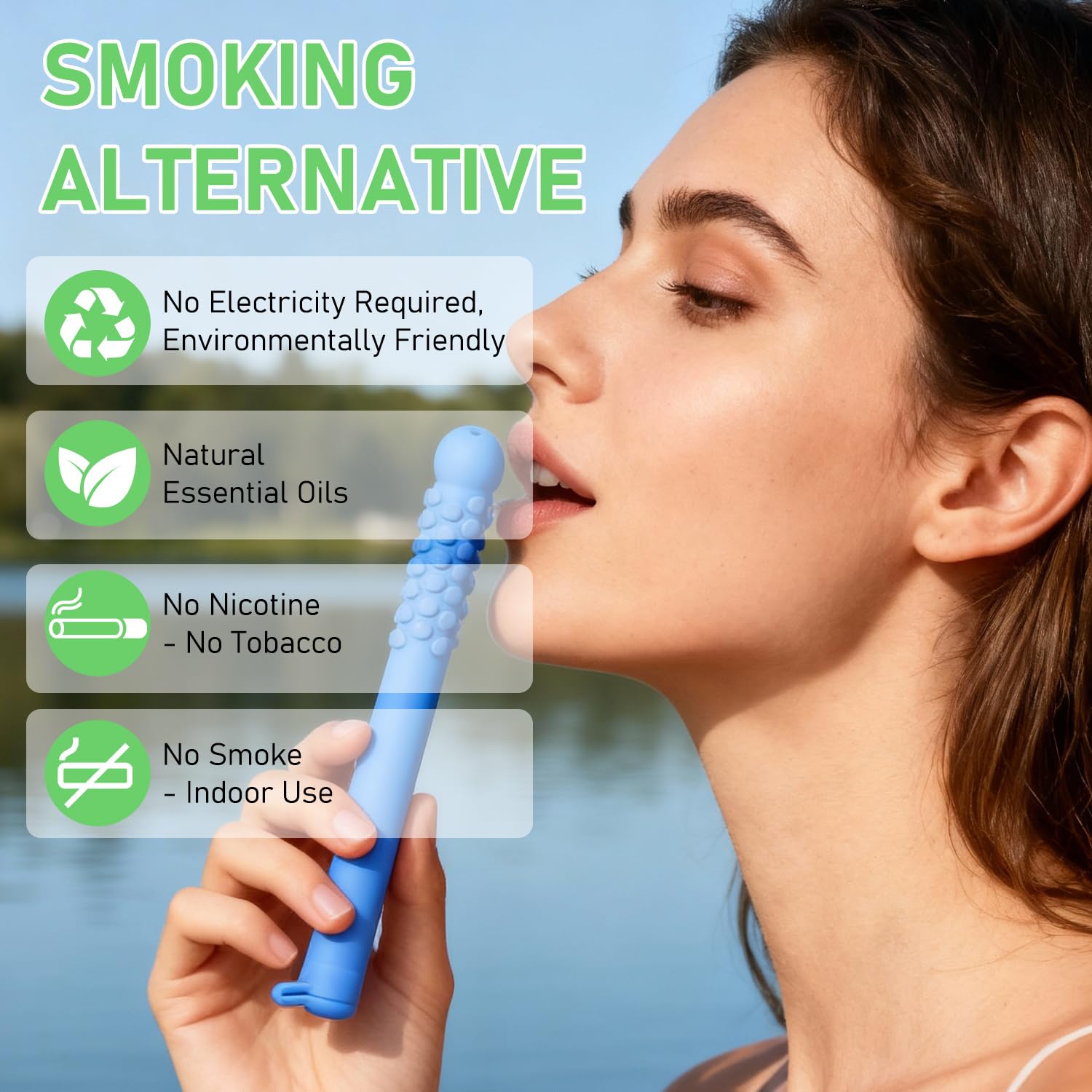 Chewable Breather Quit Smoking,Essential Oil Chewable Breath Sticks-Fruity Craving Relief,Fresh Breath, Mental Focus,Can Taken Anywhere(3 PCS)