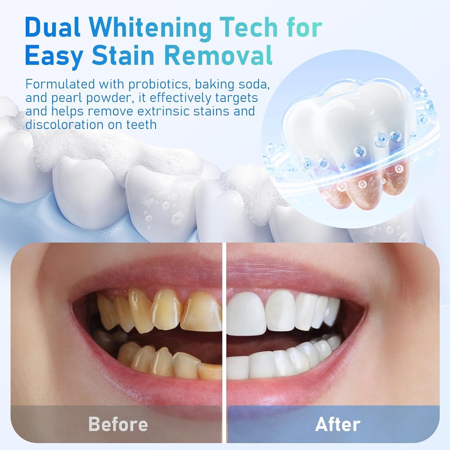 Alternative view of Popboom Probiotic Travel Size Mouthwash Tablets for On-The-Go Oral Care, Teeth Whitening Mouthwash Tablets for Fresh Breath, Instant Freshness for Date-Night (70 Tablets)(2 Bottles-Jasmine Green Tea)