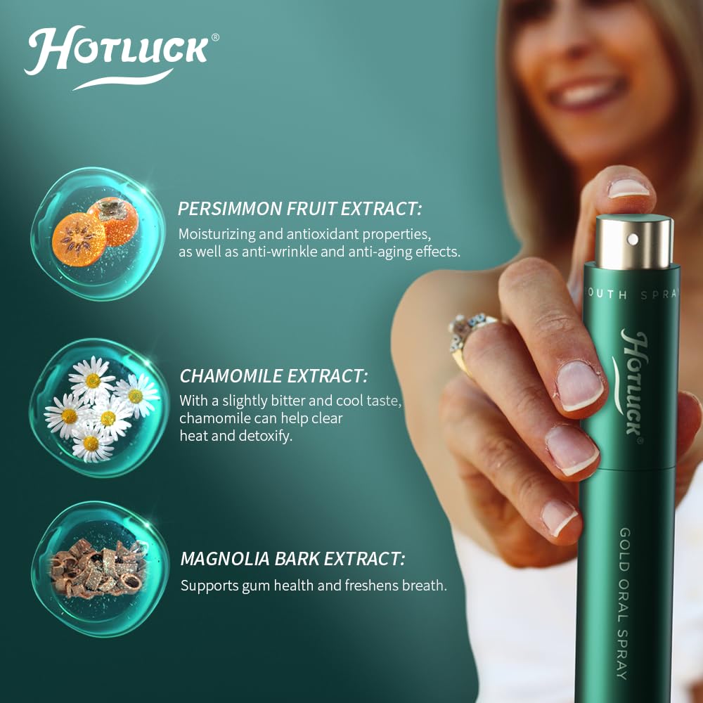 Alternative view of Hotluck Gold Oral Spray - Breath Spray for Bad Breath, Fresh Breath Spray, Mouth Freshener, Cool Mint 9ml*3 (Set of 1)