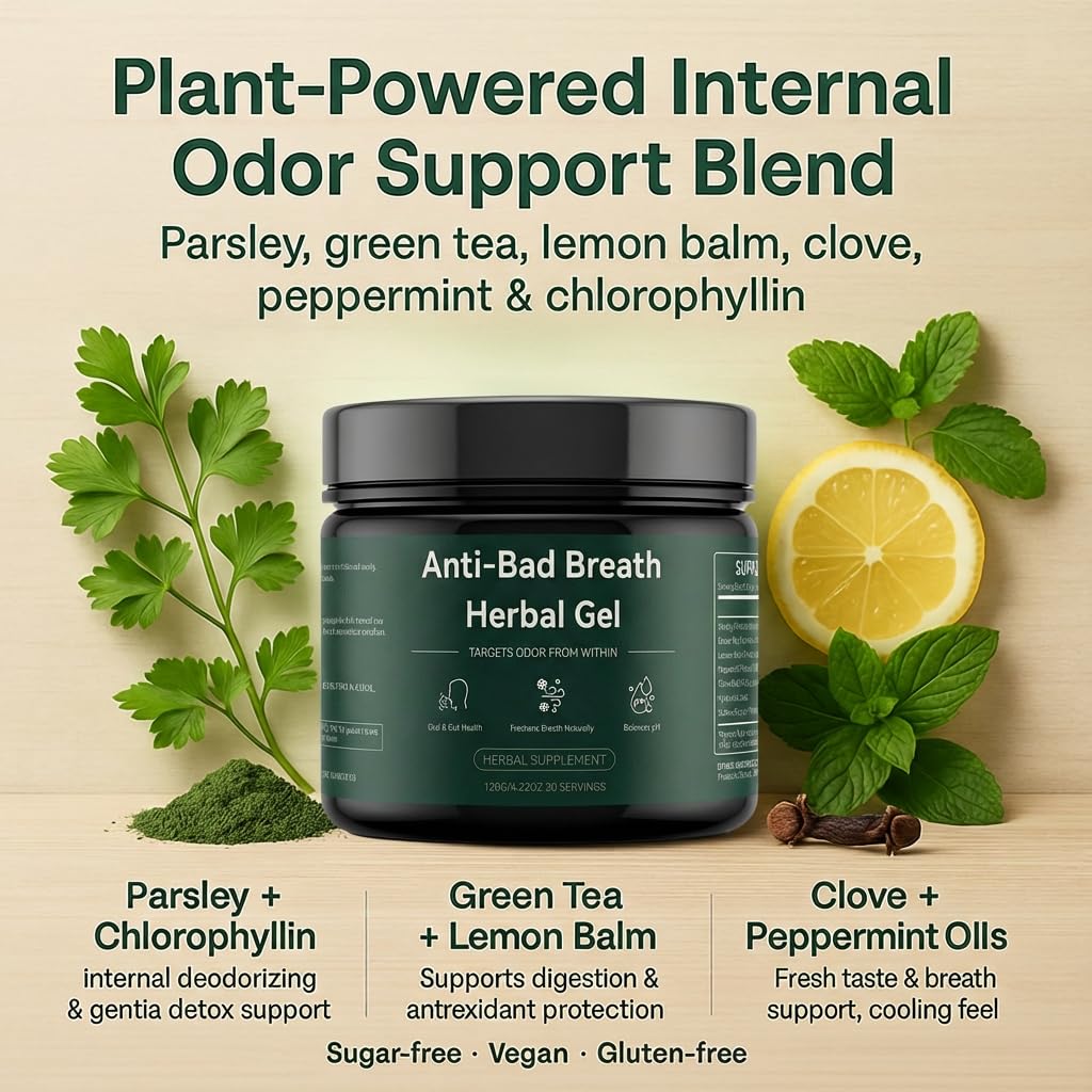 Alternative view of Anti-Bad Breath Herbal Gel Supplement - Body & Breath Odor Control from The Inside u2013 Internal Deodorant, Natural Herbal Deodorant Gel with Parsley and Chlorophyll, Full Body Deodorizer (1)