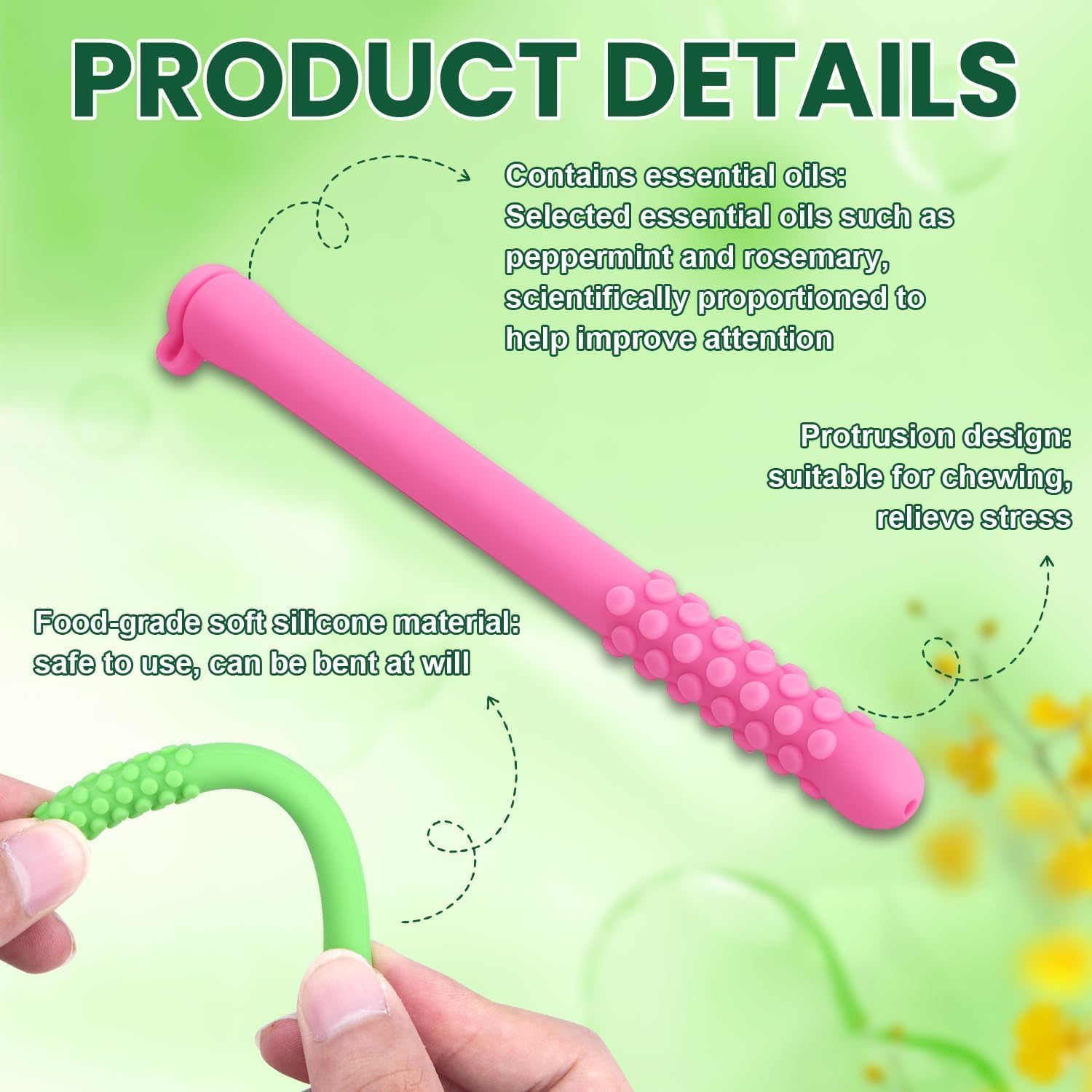 Alternative view of 3 Packs of chewable Breath Sticks, chewable Essential Oil Breath Sticks, chewable Breath Sticks, Three Flavors of chewable Sticks