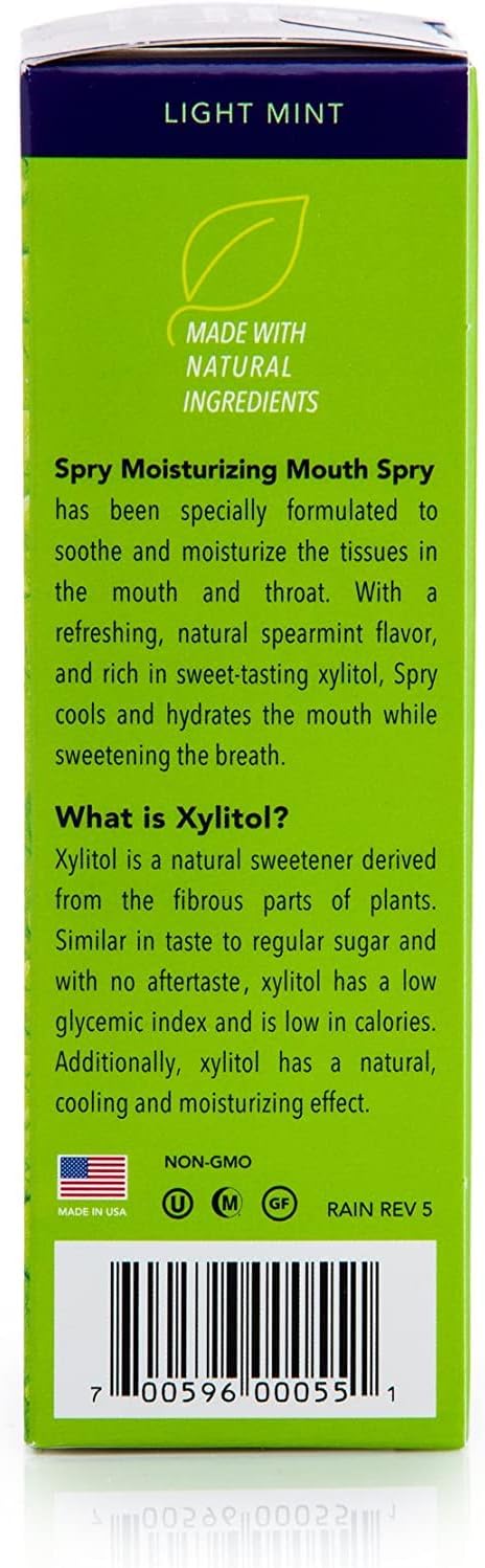 Alternative view of Spry Natural Xylitol Moisturizing Dry Mouth Spray, Stop Bad Breath, Increase Saliva Production, Non-GMO, Gluten-Free On The Go Oral Care with Spearmint Flavor, 4.5 fl.oz (Pack of 2)