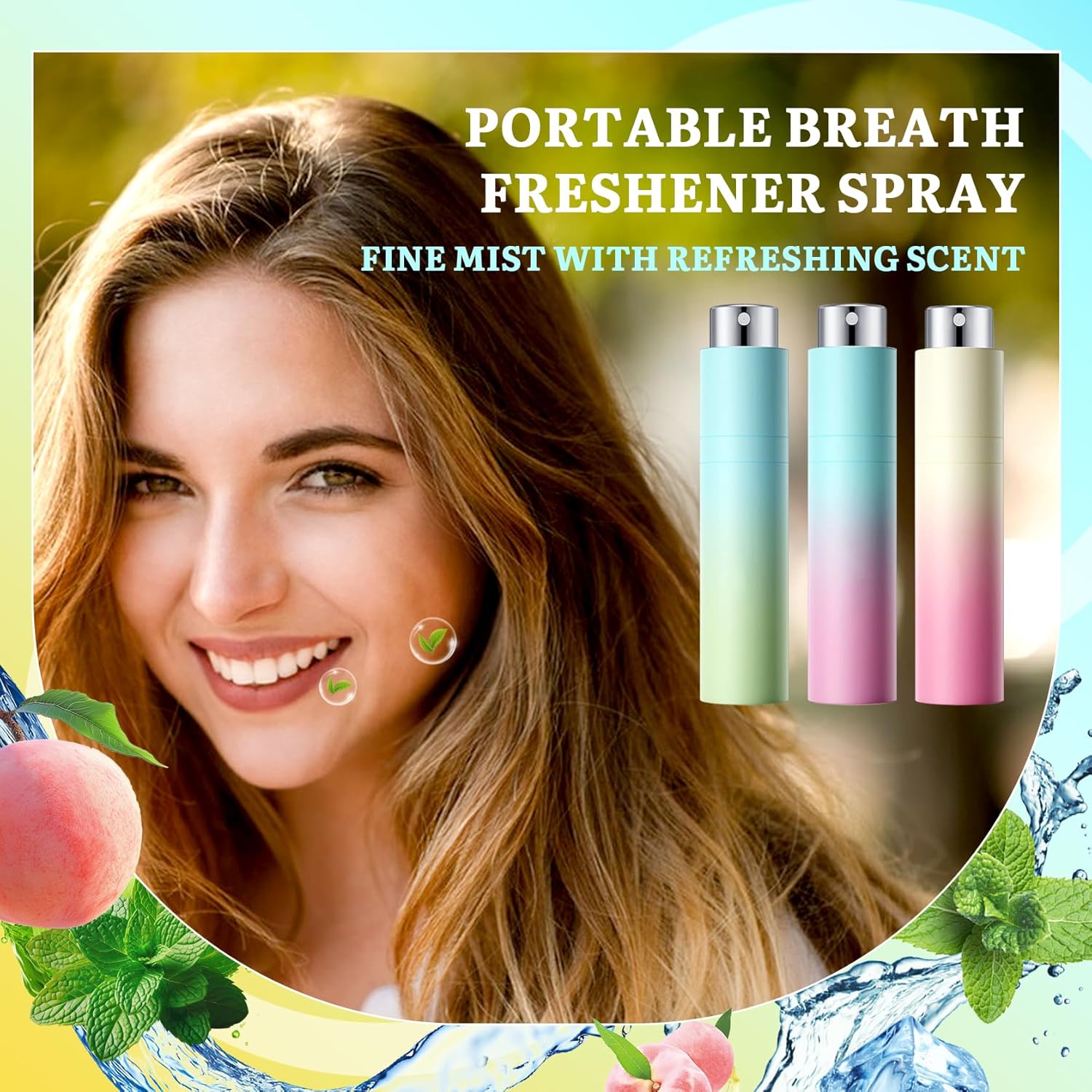3PCS Fresh Breath Freshener Mouth Spray,Various Flavors Dry Mouth Freshener Spray,Portable Bad Breath Spray Fresheners,Refreshing Travel Size Oral Spray for Adults Oral Care
