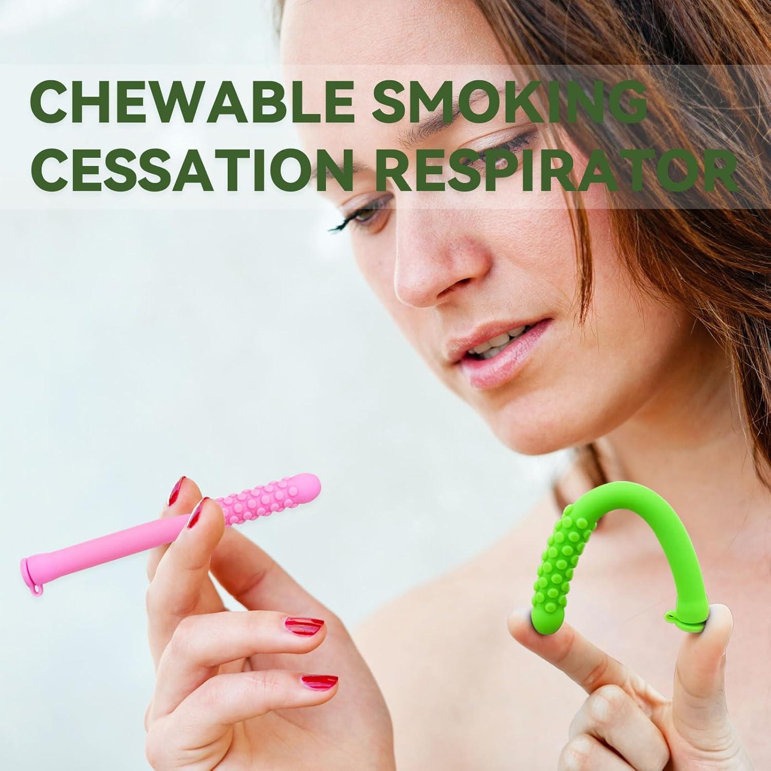 Chewable Essential Oil Breath Stick，AromaticChewable Sticks with Essential Oil, Reusable Food-Grade Silicone Stress Relief Tool with 12 Replacement Cores(3pcs)