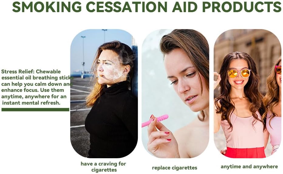 Chewable Essential Oil Breath Stick,AromaticChewable Sticks with Essential Oil, Reusable Food-Grade Silicone Stress Relief Tool with 12 Replacement Cores(3pcs) - Image 5