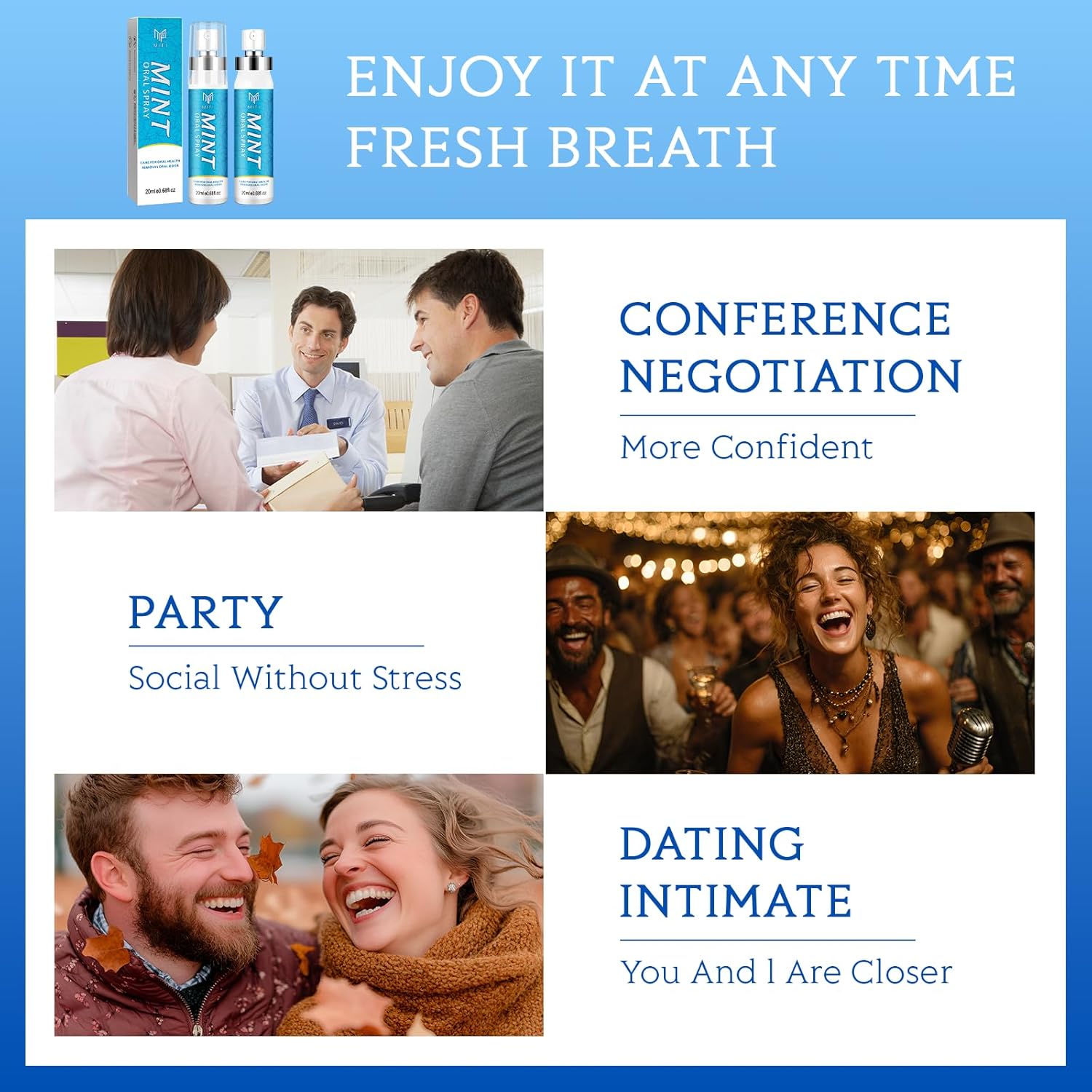 Alternative view of PEGO Oral Breath Spray,Mouth Spray Breath Fresheners,Portable Dry Mouth Spray,Sugar-Free,Fights Bad Breath for Adults,pH Balanced Mint Flavored,Travel Size (Mint Flavor*2Pack)