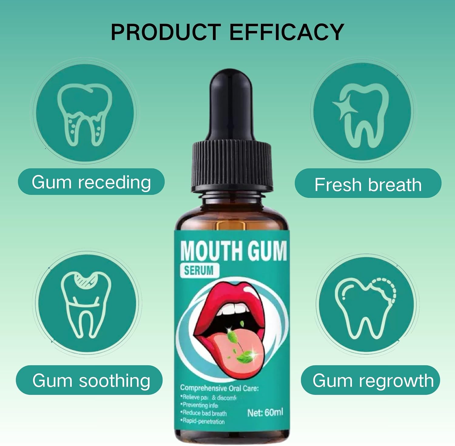 Alternative view of Gum Restore Drops, Gum Repair for Receding Gums, Stain Removal, Regrowth Treatment, Dry Mouth and Bad Breath Relief for Adults, Instant Fresh Breath, Oral Care Solution