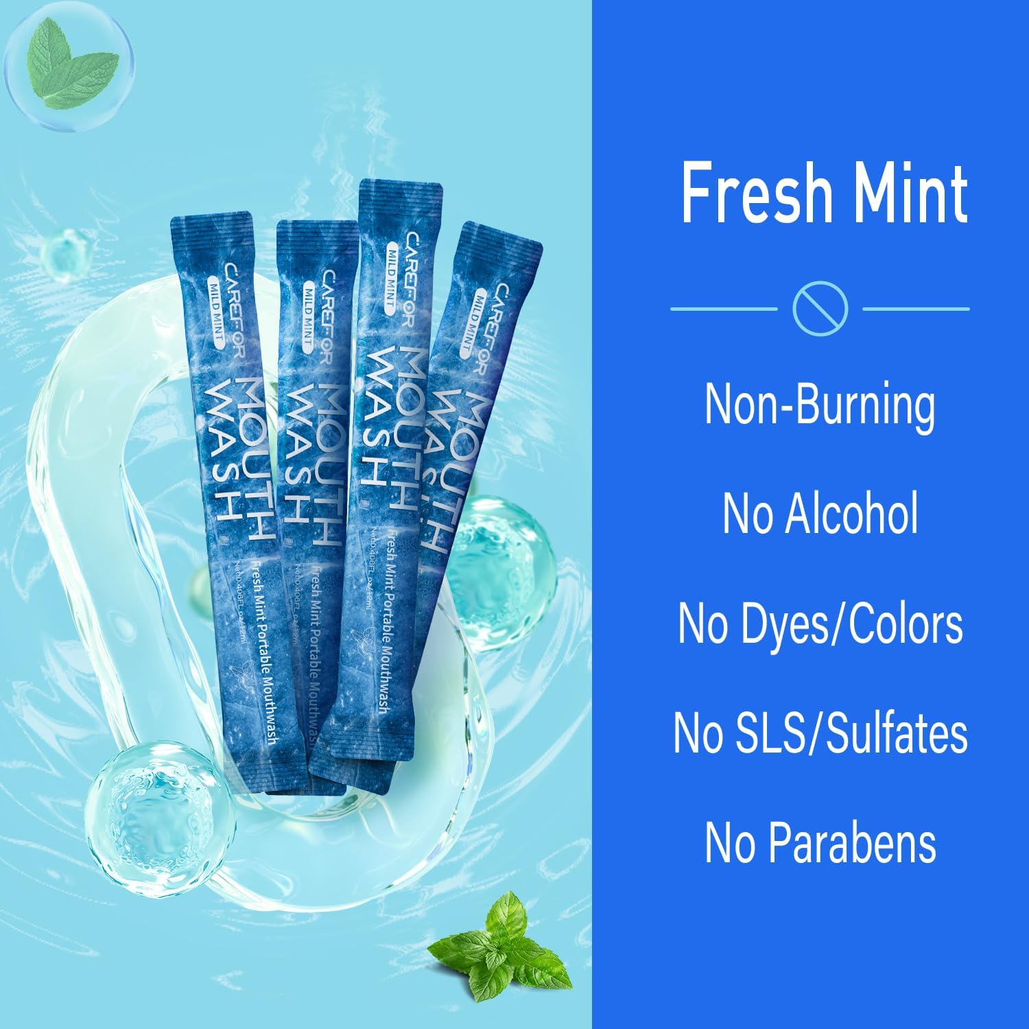 Alternative view of Mouthwash Travel Size, Portable Fresh Breath Mouthwash, Alcohol-Free, ICY Mint Flavor, Mini Pack u2013 to Go for On-The-Go Freshness, Bulk Packets 0.41 Fl Oz (Pack of 30)