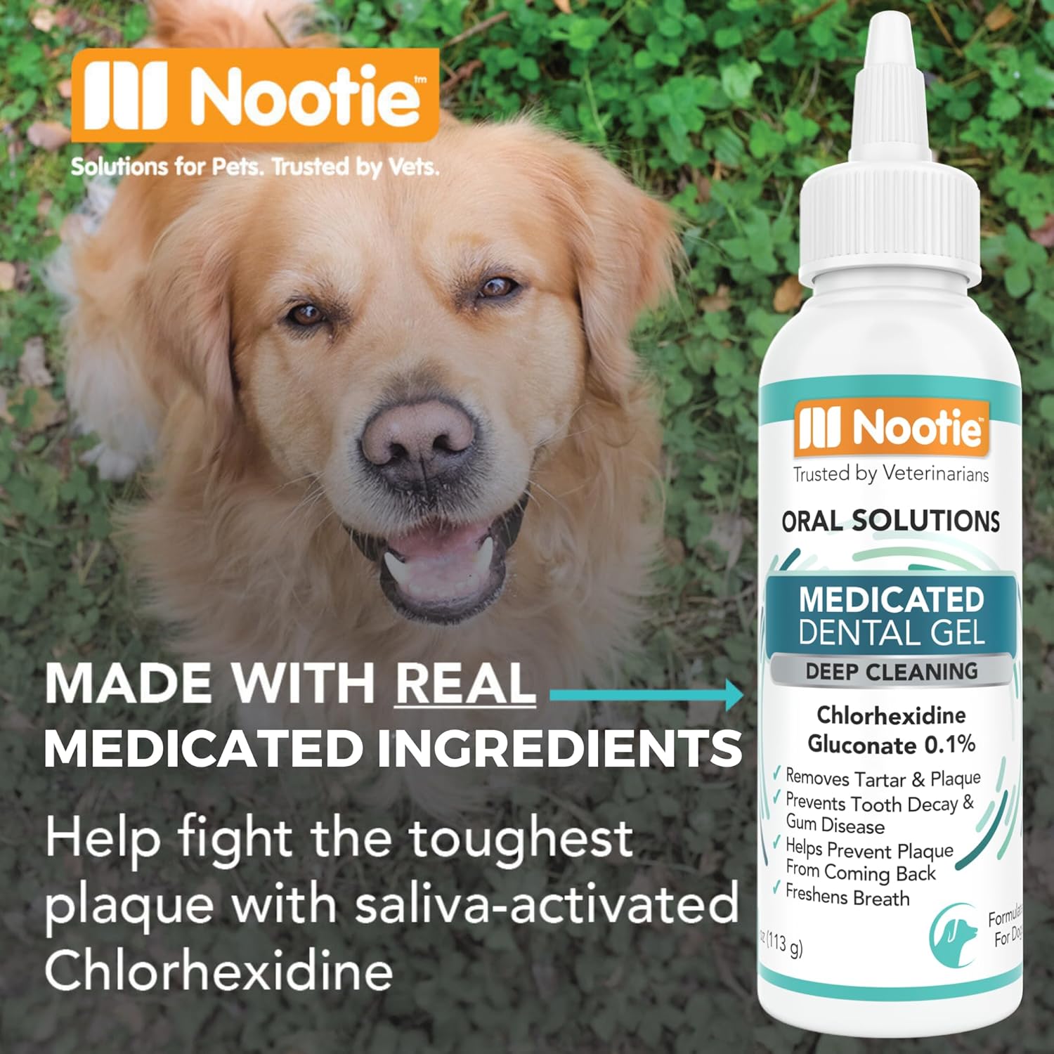 Alternative view of Nootie Medicated Dental Gel for Dogs, Dog Breath Freshener, Cleans Teeth for Dogs - Prevents Plaque and Tartar Dog Oral Care, 4oz