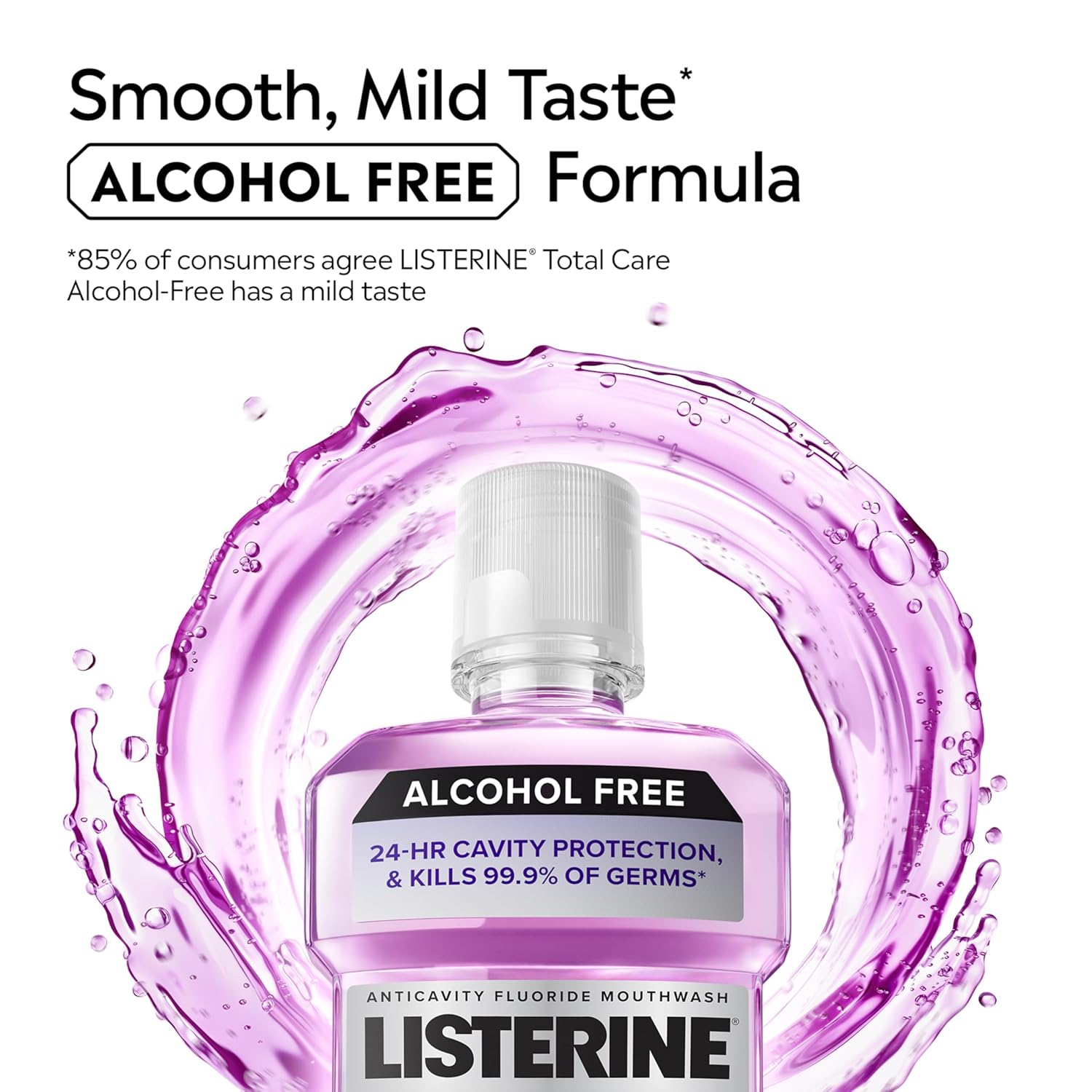 Alternative view of Listerine Total Care Alcohol-Free Mild Mouthwash, 6 Benefit Oral Rinse to Help Kill 99.9% of Germs That Cause Bad Breath, Strengthen Enamel, Mild Mint Flavor, Twin Convenience Pack, 2 x 1 L