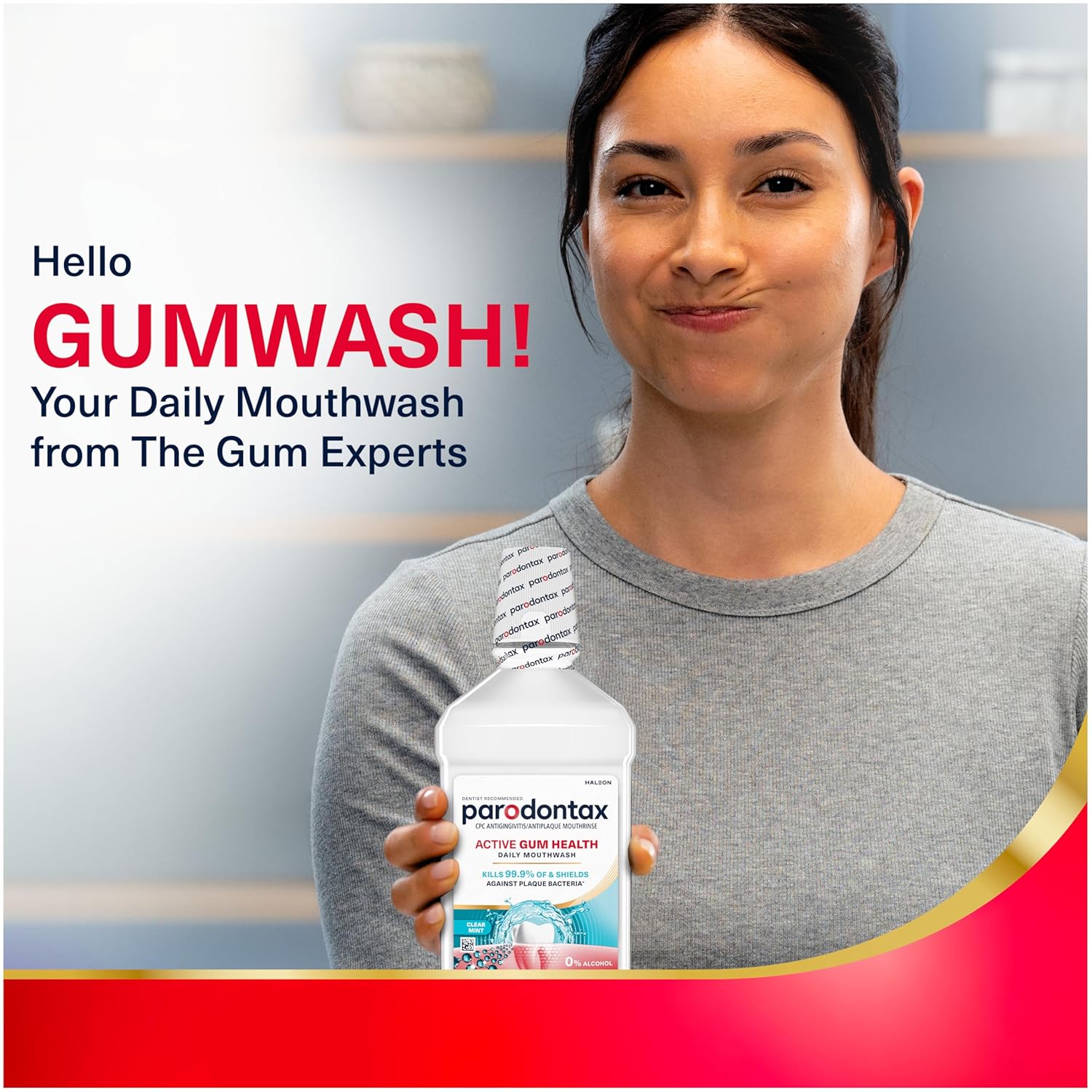 Parodontax Active Gum Health Mouthwash, Antiplaque and Antigingivitis Gum Mouthwash, Clear Mint, 16.9 Fl Oz x 3