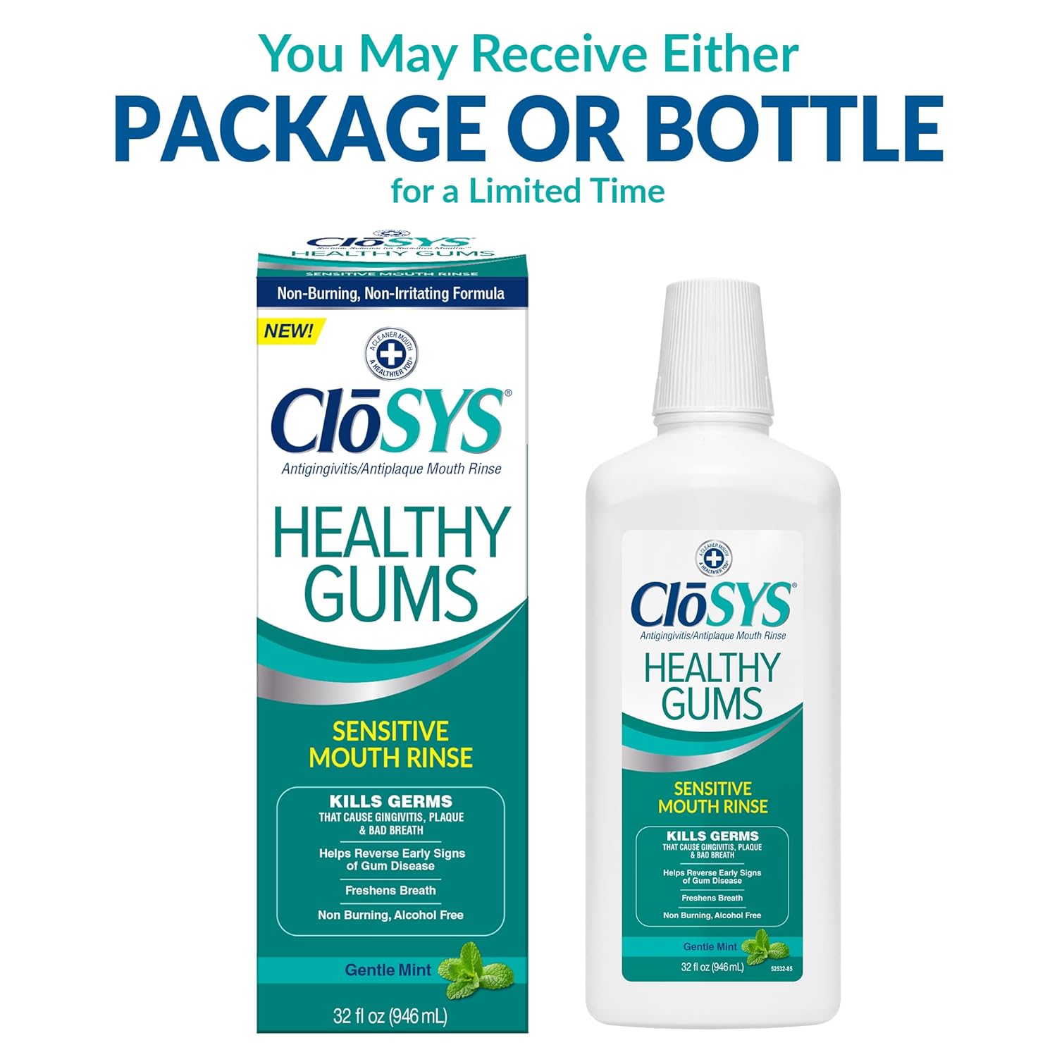 Alternative view of CloSYS Healthy Gums Mouthwash 32 Fl Oz, Antiplaque, Anti-Gingivitis Mouthwash, Non-Burning, Non-Irritating