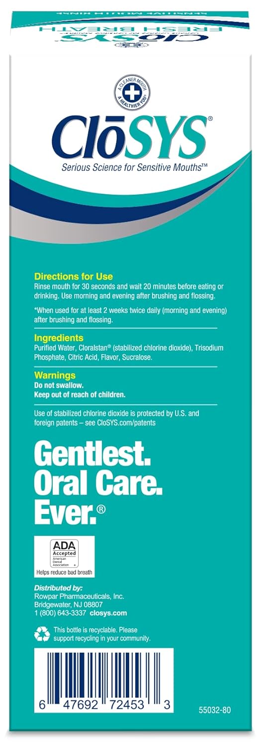 Alternative view of CloSYS Mouthwash, 32 Ounce, 2 Count, Fresh Breath Mouthwash, Gentle Mint, Alcohol Free, Dye Free, pH Balanced Mouth Wash, Helps Soothe Entire Mouth, Fights Bad Breath