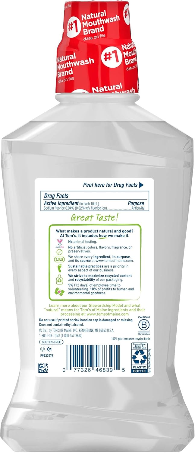 Alternative view of Tom's of Maine Children's Anticavity Fluoride Rinse Mouthwash, Silly Strawberry, 16 oz. 3-Pack