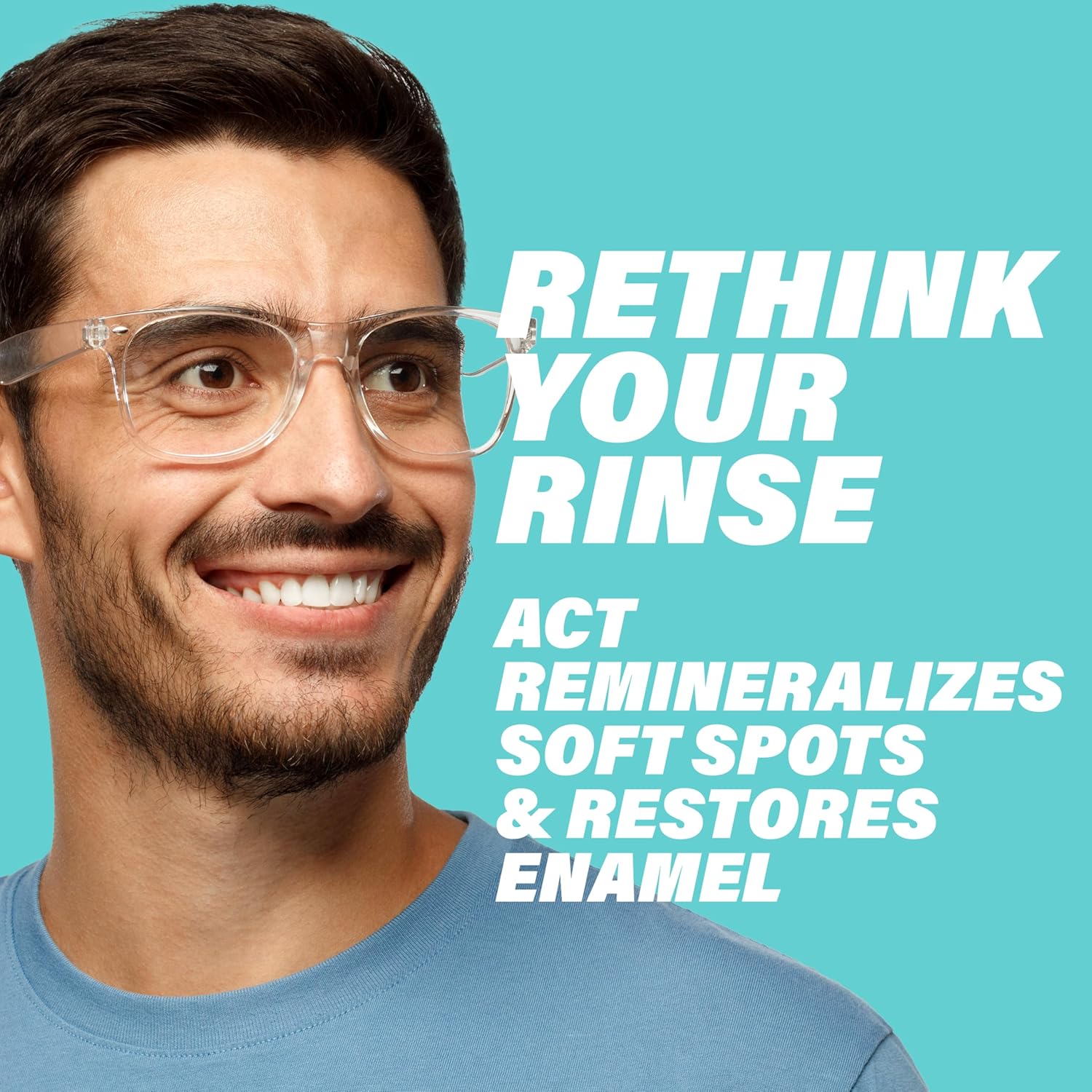 Alternative view of ACT Restoring Zero Alcohol Fluoride Mouthwash 33.8 fl. oz. Strengthens Tooth Enamel, Mint Burst