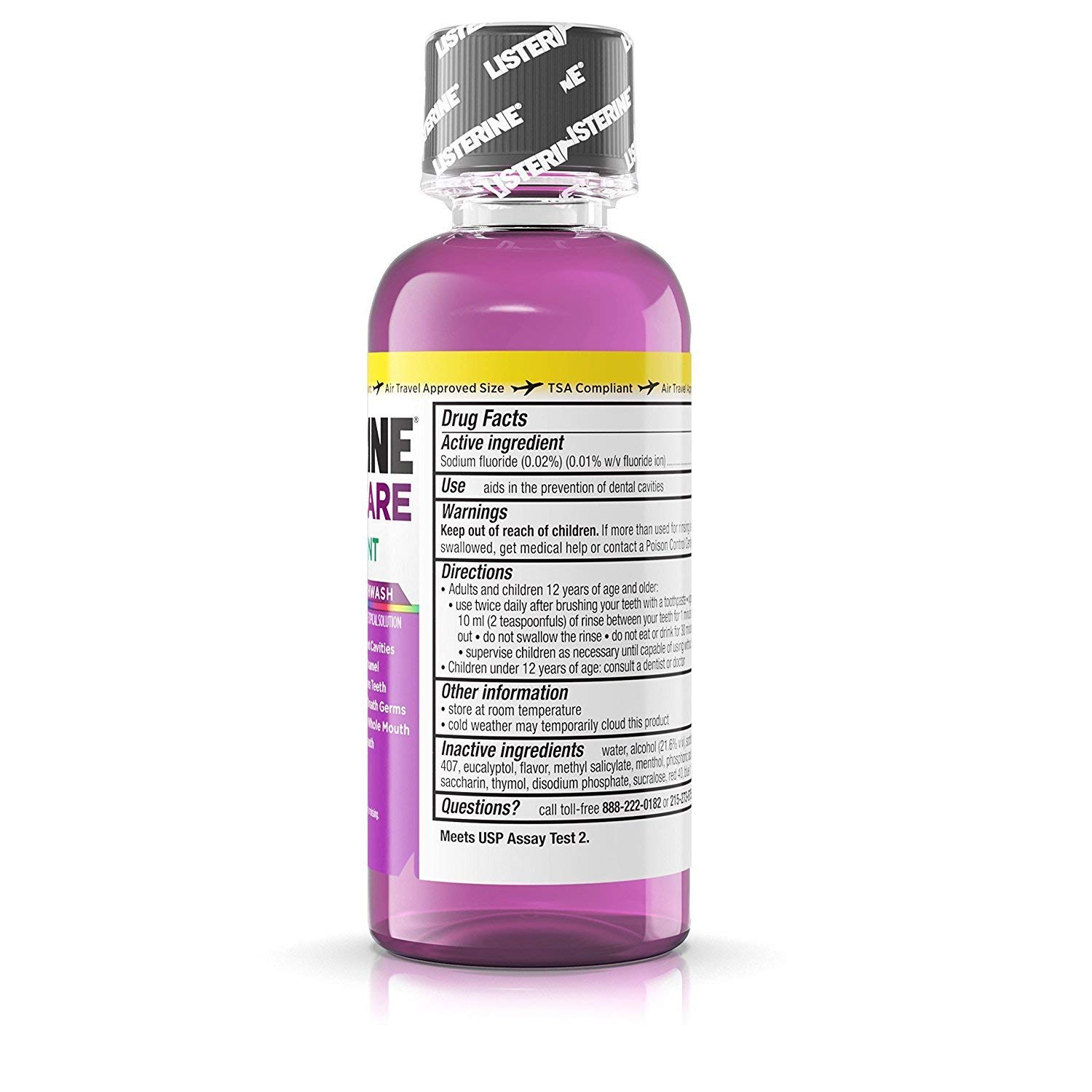 Listerine Total Care Fresh Mint Antiseptic Mouthwash, Travel Size 3.2 Ounces (95ml) - Pack of 12