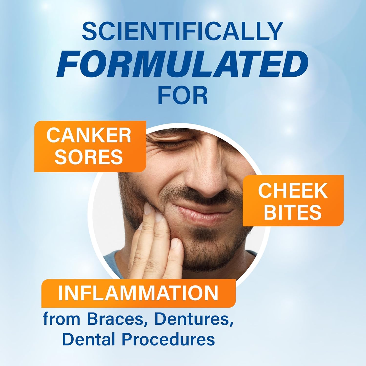 Alternative view of Orajel Nonseptic Mouth Sore Rinse 16oz, Soothing Mint Flavor, Provides Pain Relief, Promotes Healing, 3-Pack