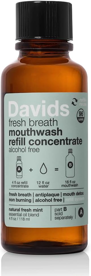 Alternative view of Davids Hydroxi™ Fresh Breath Mouthwash Refill Concentrate, Alcohol-Free, Fluoride-Free, Remineralizing Nano-Hydroxyapatite for Sensitive Teeth & Enamel Health, Gum Detox