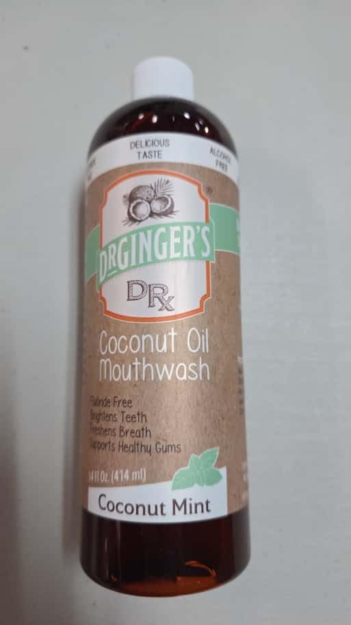 Dr. Ginger’s Coconut Oil Pulling Alcohol Free Mouthwash - Mint Flavor, 14 fl