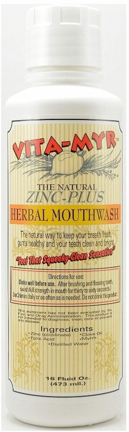 3 Pack VITA-MYR 16 Oz Effective Herbal Zinc-Plus Mouthwash