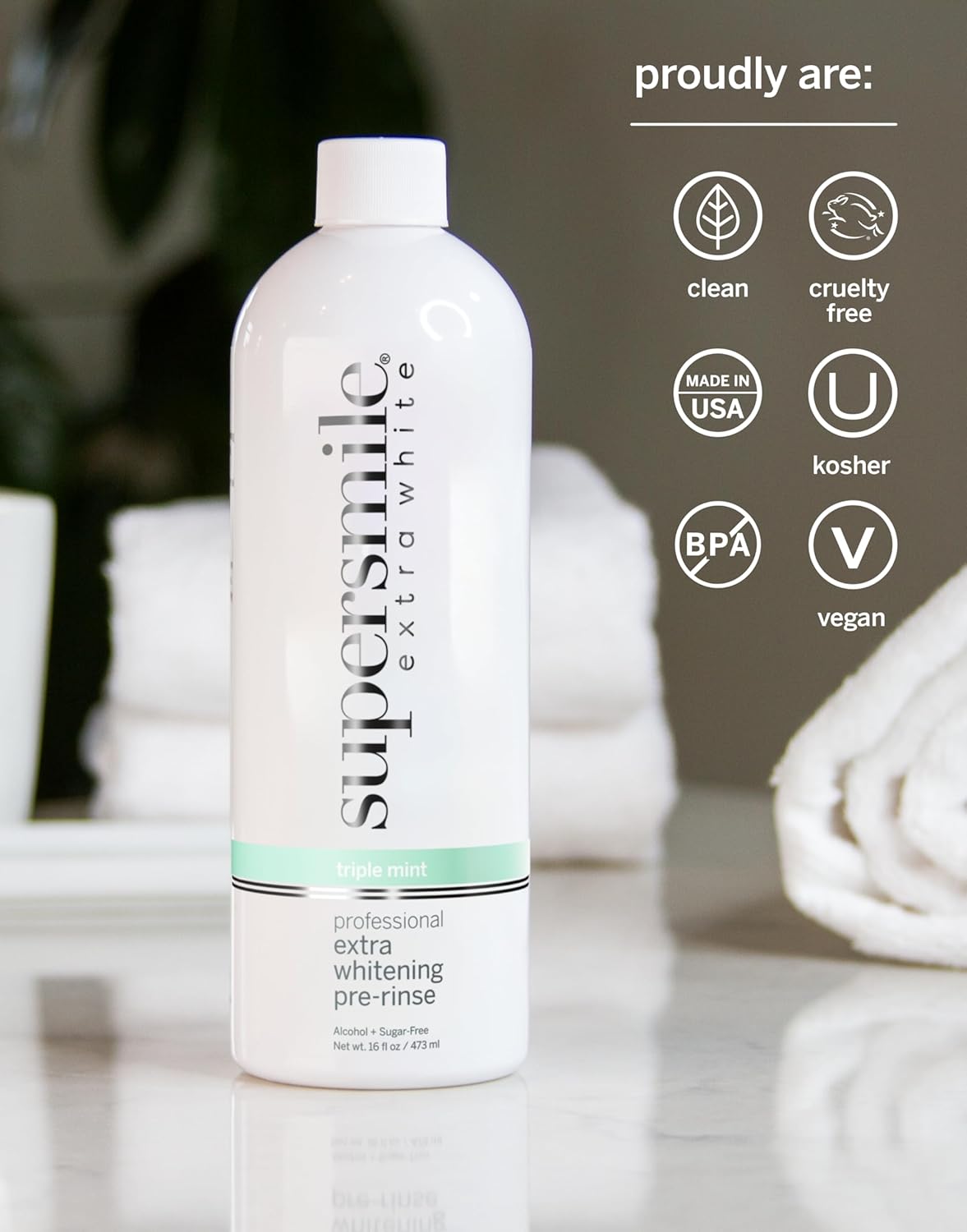 Alternative view of Supersmile Extra Whitening Pre-Rinse - Clinically Formulated Pre-Brush Mouthwash, Cleans and Whitens Teeth in Hard-to-Reach Places - Fresh Breath - Alcohol Free - Sugar Free