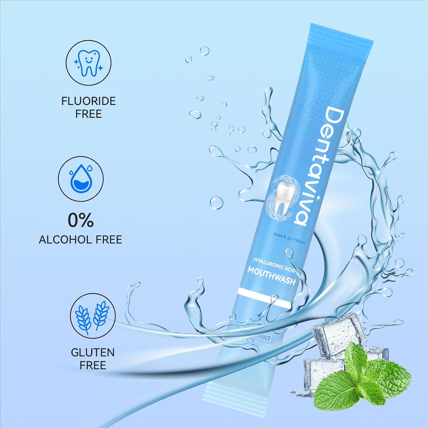 Alternative view of Travel Size Mouthwash – 40 Individual Packets – Dry Mouth Relief Strips with Hyaluronic Acid & Probiotics – Alcohol, Fluoride & Gluten Free – Xylitol Cavity Prevention | Travel Oral Care