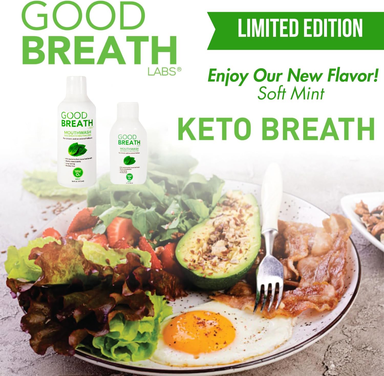 Alternative view of Goodbreath Mouthwash - Mint Mouth Rinse for Chronic Halitosis - New Ozone Technology Oral Rinse - Halitosis Treatment & Bad Breath Neutralizer - Mouthwash for Gum Diseases - Alcohol-Free | 16 Oz