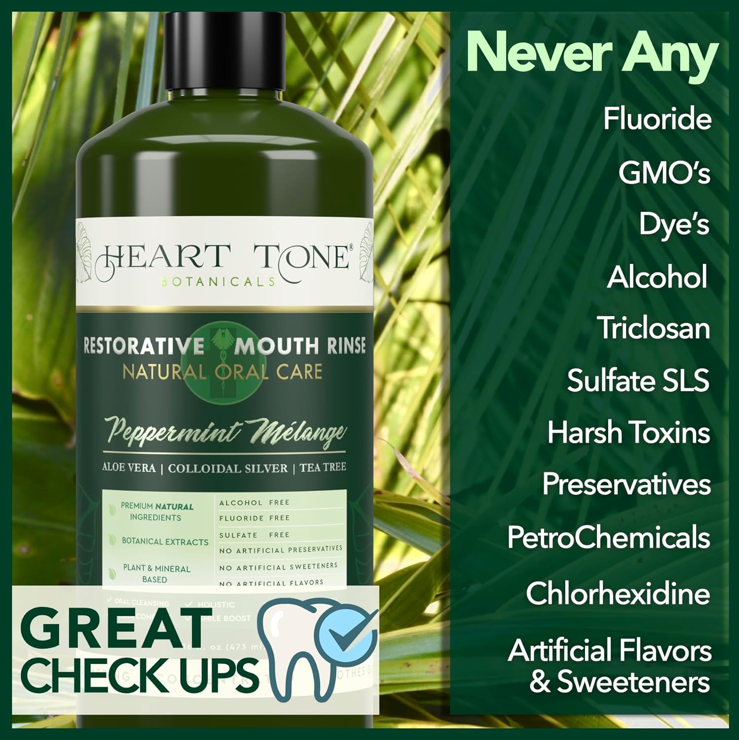 Alternative view of Nano Silver Mouthwash | All Natural | Adult Restorative Mouth Rinse | Aloe Vera, Colloidal Silver, & Tea Tree | Complete Oral Care & Fresh Breath | Fluoride, GMO, & Alcohol Free