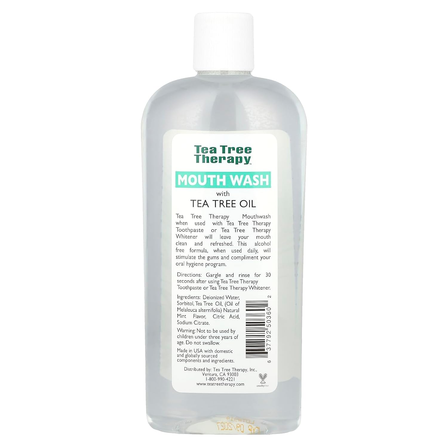 Tea Tree Therapy Tea Tree Mouthwash Alcohol Free-12 Ounce (3 Pack)