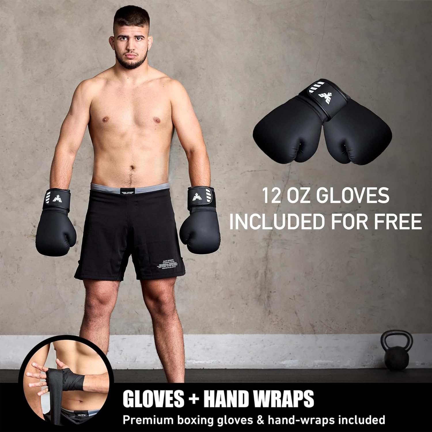 Alternative view of Elite Sports 4ft Boxing Bag, Punching Bag Set with 12oz Gloves, Hand Wraps, Jump Rope, Reflex Ball & Phone Holder - for Boxing, MMA, Kickboxing, Martial Arts, Home Gym (Unfilled)