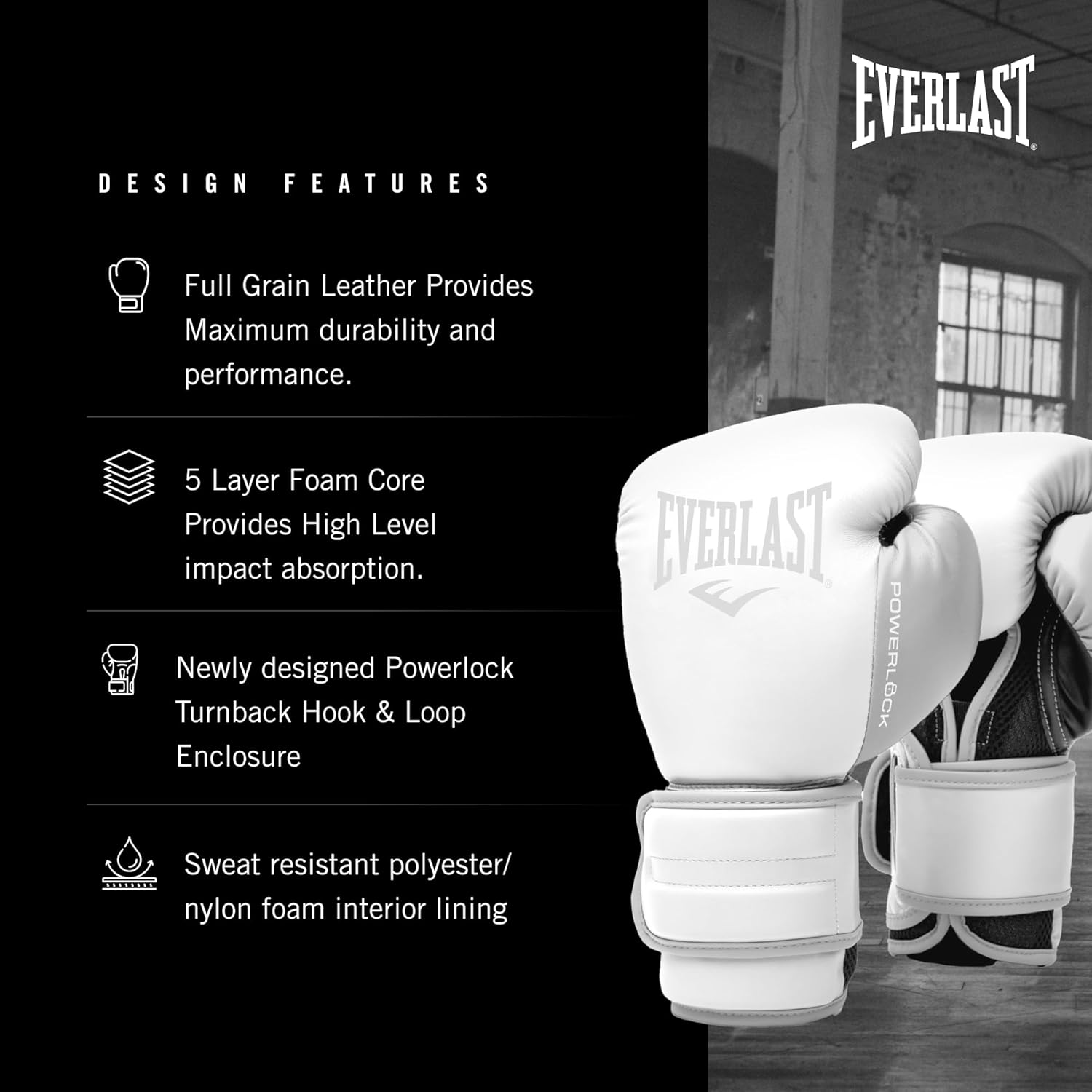 Alternative view of Everlast Powerlock 2 Hook & Loop Boxing Gloves | Fight Training Gloves | Hook and Loop with Durable Hand & Wrist Support | Heavy Bag & Fitness Training
