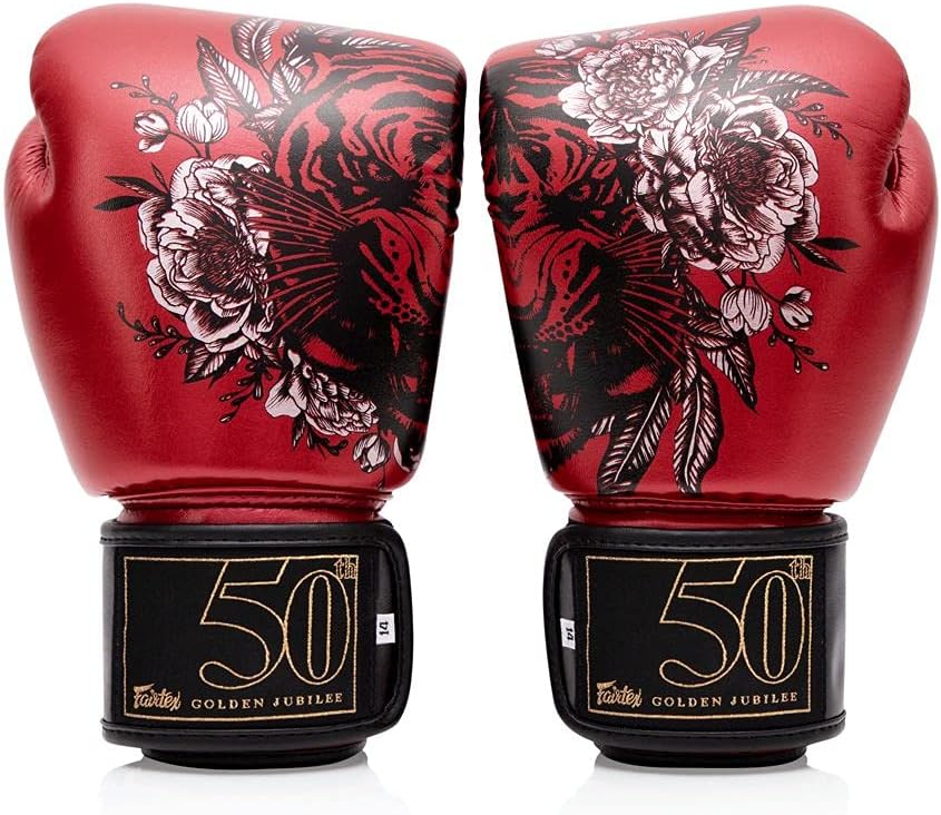 Fairtex Golden Jubilee Premium Muay Thai Boxing Gloves | Limited Edition Syntek Leather | Stylish Design for Training & Competition | Heavy-Duty & Imported Boxing Glove | MMA, Kickboxing