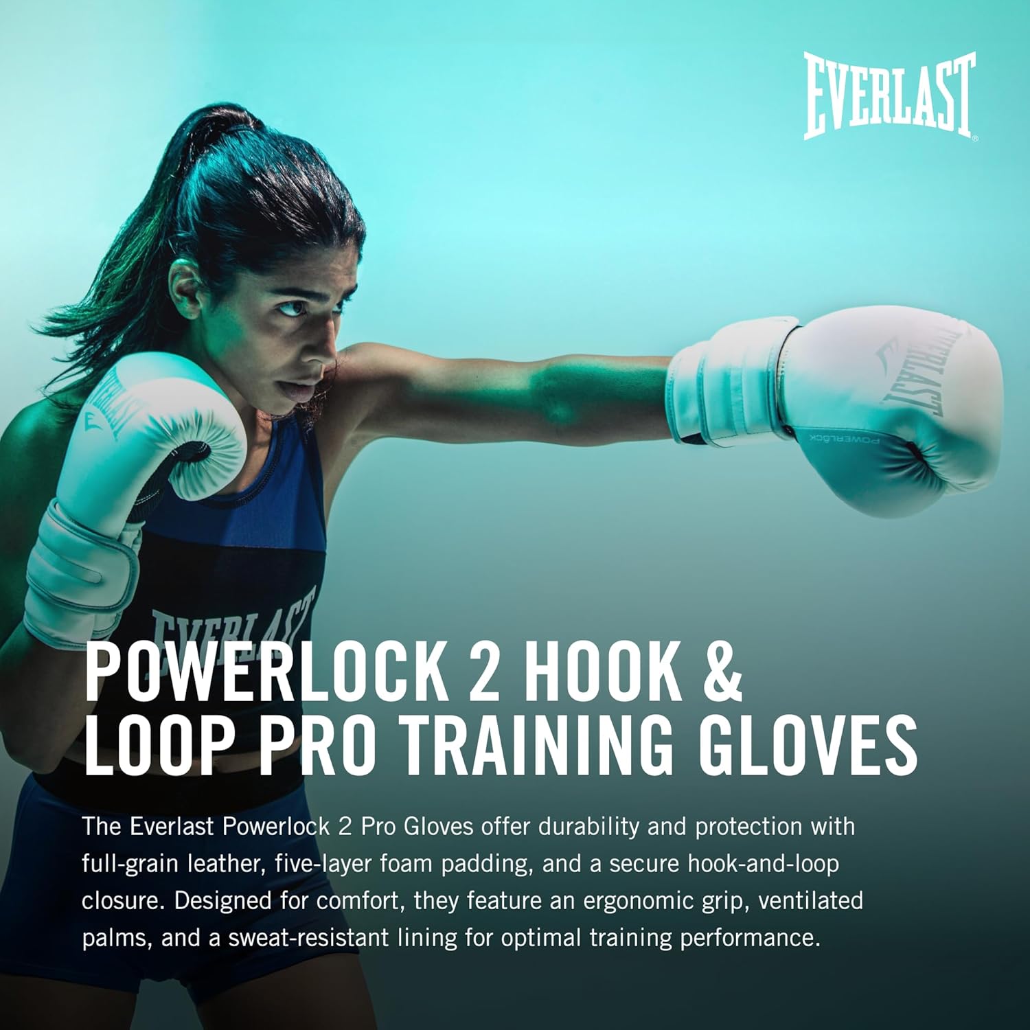 Everlast Powerlock 2 Hook & Loop Boxing Gloves | Fight Training Gloves | Hook and Loop with Durable Hand & Wrist Support | Heavy Bag & Fitness Training