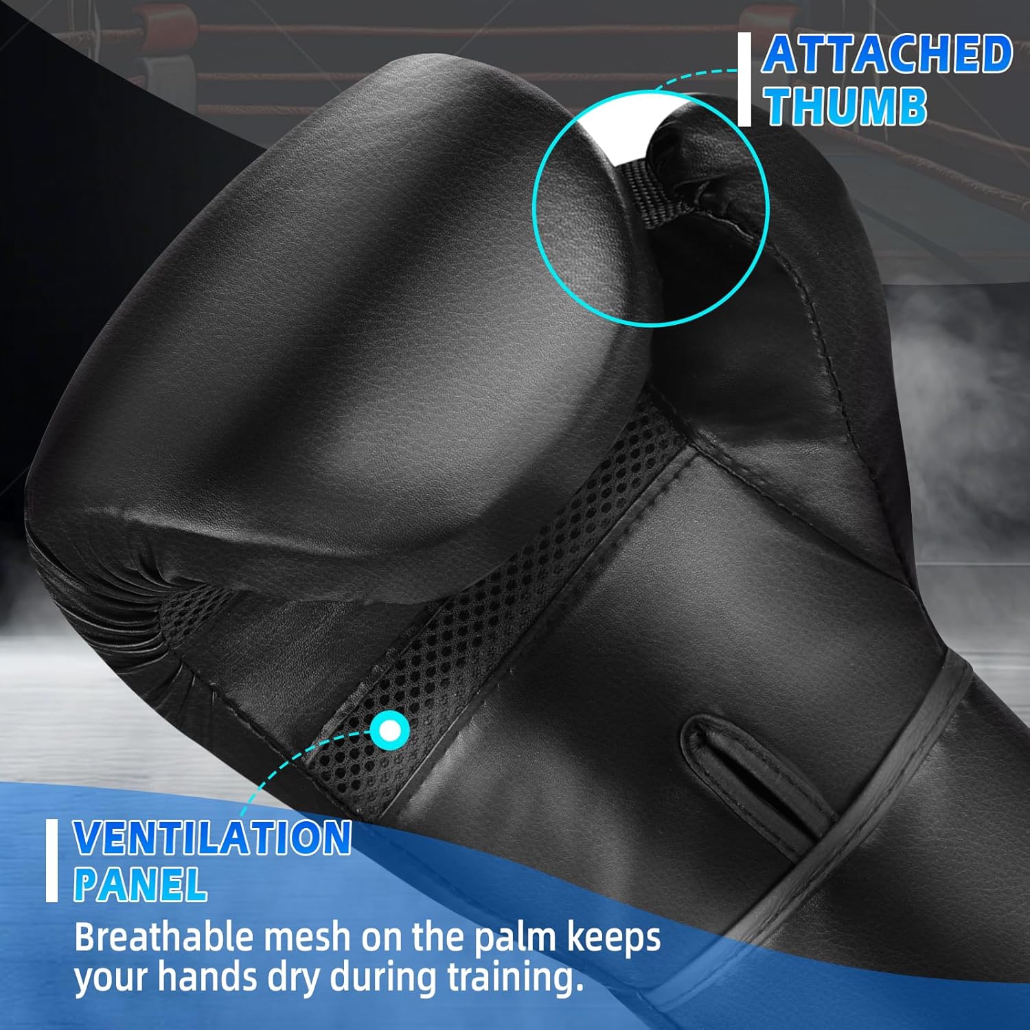 Alternative view of Boxing Gloves for Men and Women, Pro Training Sparring Muay Thai Gloves, Adults Heavy Punching Bag Gloves for Boxing Kickboxing Mixed Martial Arts MMA Training, Multi Layered, Ventilated